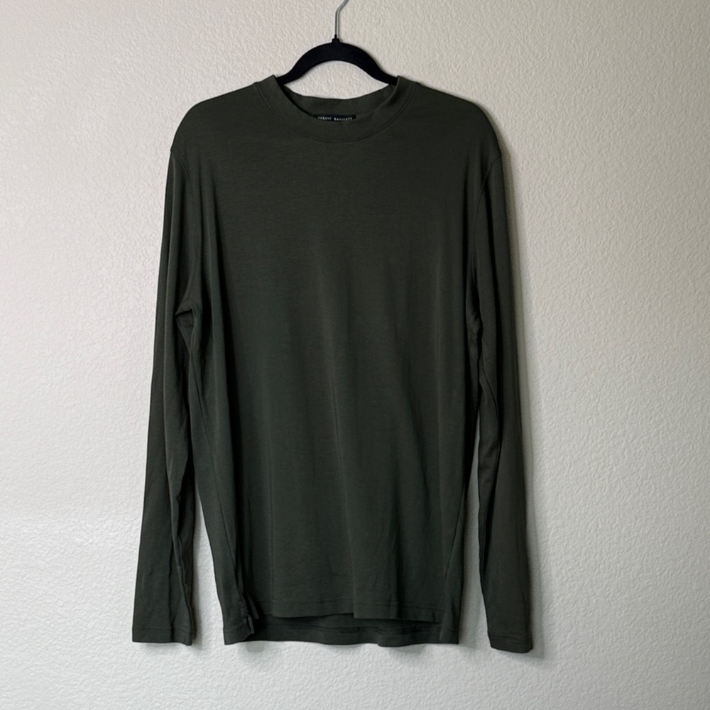 Robert Barakett high crew long sleeve shirt XL army green EUC